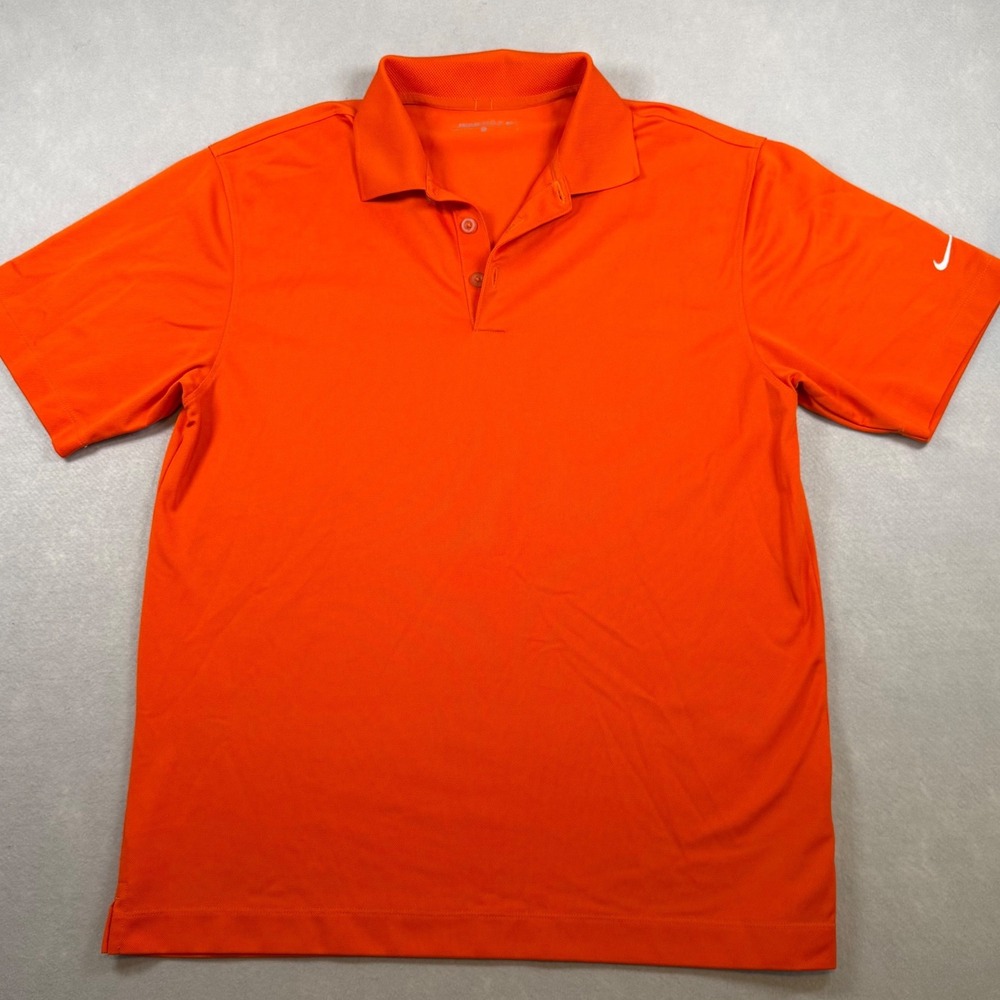 Nike Golf Dri-FIT Polo Shirt Mens Medium Orange Short Sleeve Athletic Swoosh